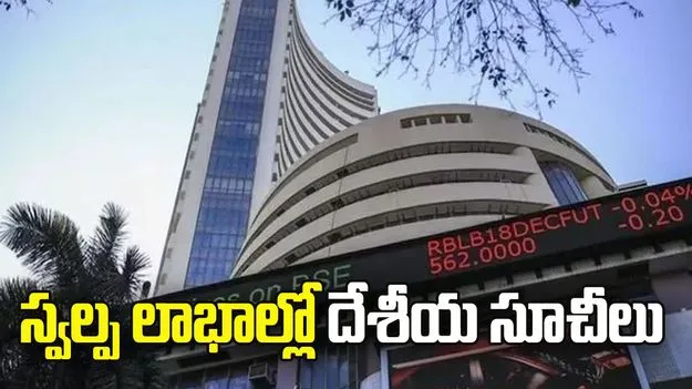 రాణిస్తున్న బ్యాంకింగ్ షేర్లు.. స్వల్ప లాభాల్లో దేశీయ సూచీలు